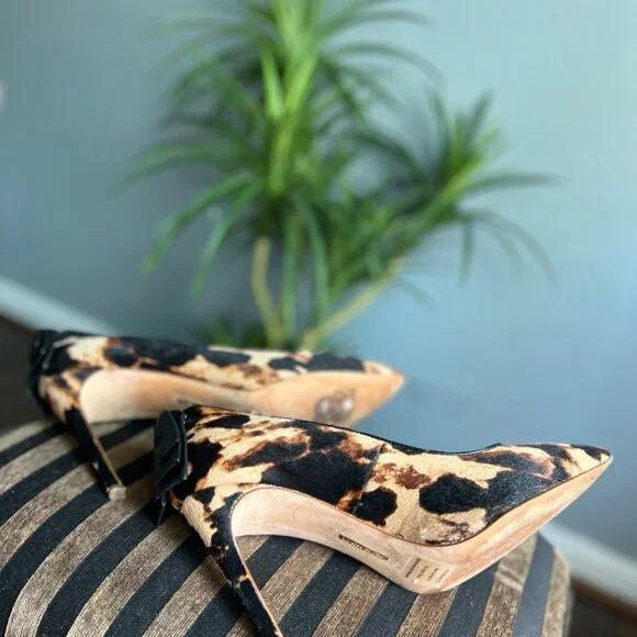 🚨SOLD🚨Louise et Cie Cow Hair Leather Heel Bow Size 10 - Picture 6 of 9